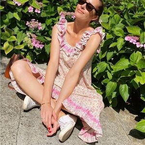 Mi Golondrina Suena Jardin Midi Dress Size Small